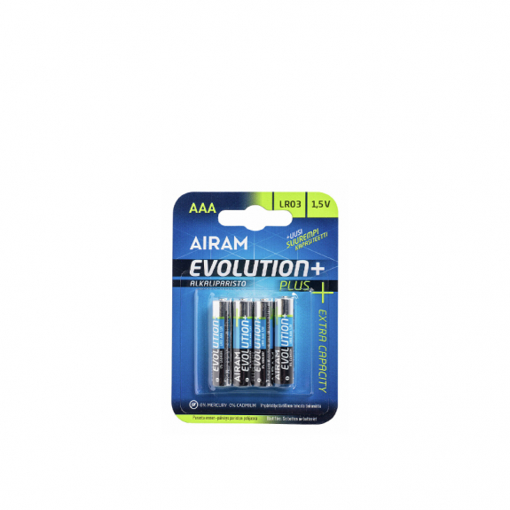 Airam Evolution Plus Batteri Alkaliskt AAA/LR03 1,5V 4-Pack i gruppen Belysning / Tillbehr / Batterier hos Vxj Elektriska (8710401)