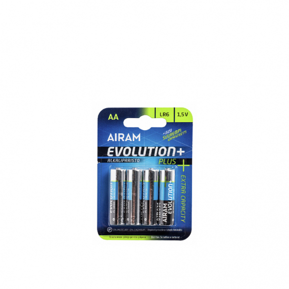 Airam Evolution Plus Batteri Alkaliskt AA/LR6 1,5V 4-Pack i gruppen Belysning / Tillbehr / Batterier hos Vxj Elektriska (8710402)
