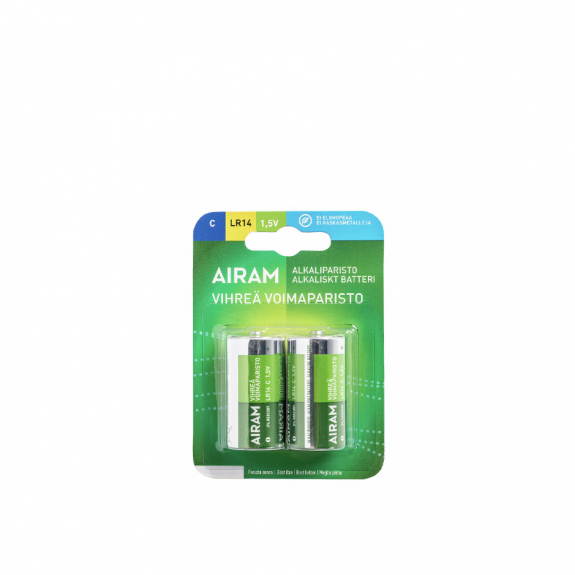 Airam Green Power Batteri Alkaliskt C/LR14 1,5V 2-Pack i gruppen Belysning / Tillbehr / Batterier hos Vxj Elektriska (9471499)