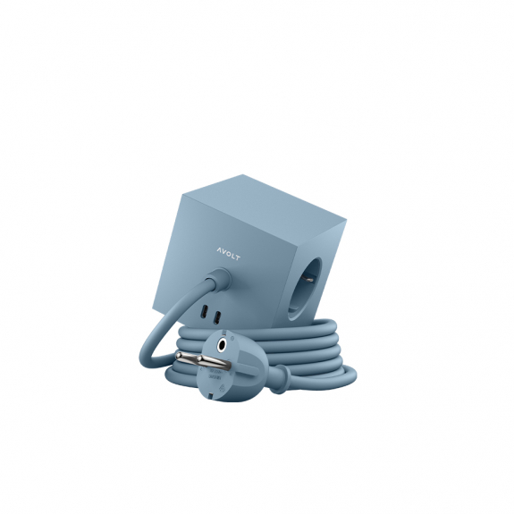 Square 1 Grenuttag Dual USB-C 30W & Magnet 1,8m Shark Blue i gruppen Belysning / Tillbehr / Installationsmaterial hos Vxj Elektriska (SQ1-EUFC20-18SHB)