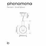 Phenomena Pendel Small Sphere Smoke/Brushed Silver