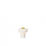 Stone Portable LED Bordslampa Polished Brass/White Marble