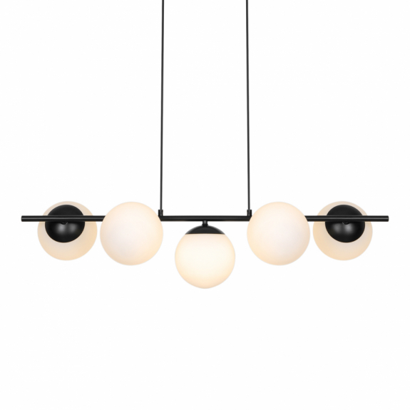 Lilly 5 Pendel Svart/Opalglas i gruppen Belysning / Inomhus / Taklampor hos Växjö Elektriska (2612623003)