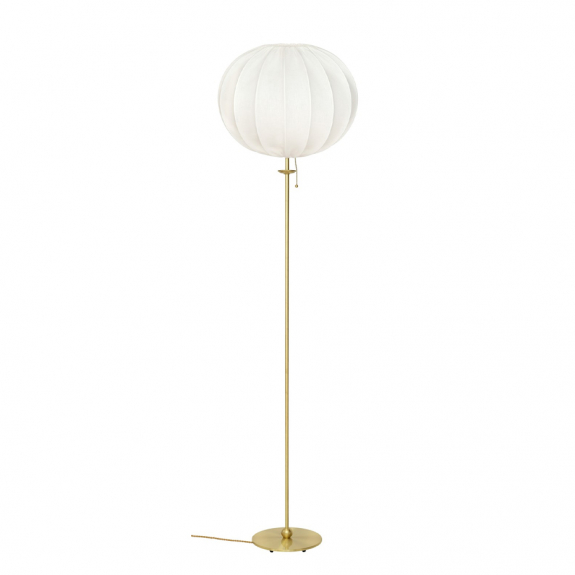 Uno Classic Golvlampa Borstad Mässing/Vit Linne i gruppen Belysning / Inomhus / Golvlampor hos Växjö Elektriska (2793-11)