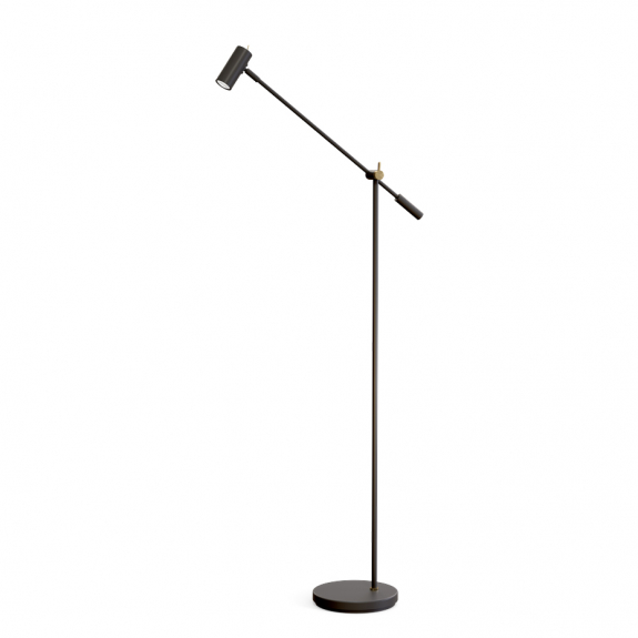 Cato Golvlampa Mattsvart/Mässing Med Dimmer i gruppen Belysning / Inomhus / Golvlampor hos Växjö Elektriska (375393)