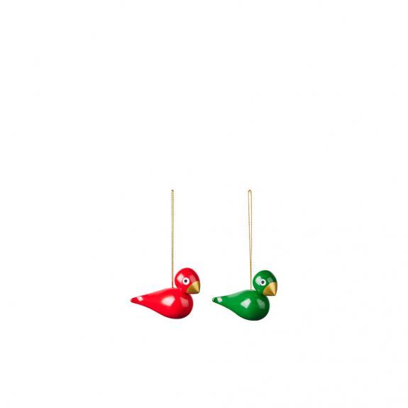 Kay Bojesen Julfåglar Träfigurer Röd/Grön