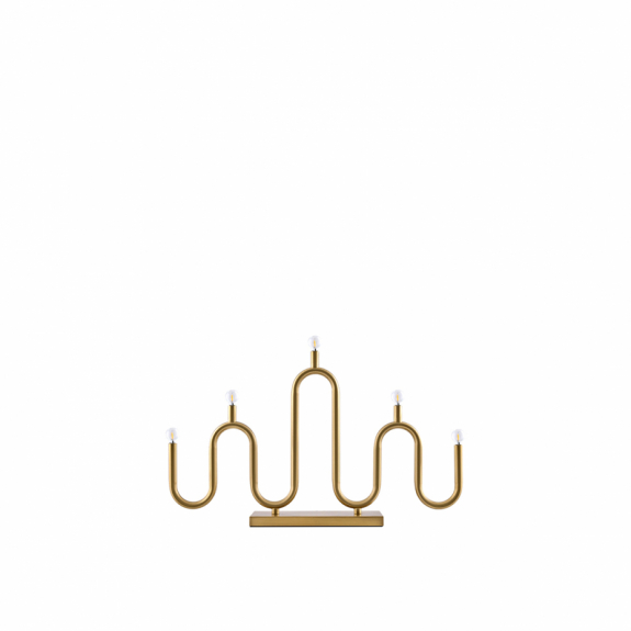 Noel 5 Ljusstake Borstad Mässing i gruppen Belysning / Julbelysning / Adventsljusstakar hos Växjö Elektriska (416065)
