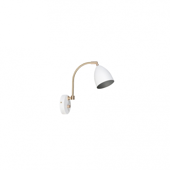 Deluxe Vägglampa Vit/Mässing i gruppen Belysning / Inomhus / Vägglampor hos Växjö Elektriska (507691)