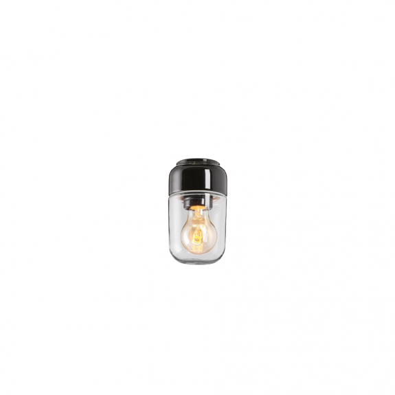Ohm Taklampa/Vägglampa 100/170 Svart/Klarglas IP44 i gruppen Belysning / Badrum / Taklampor hos Växjö Elektriska (8341-510-16)