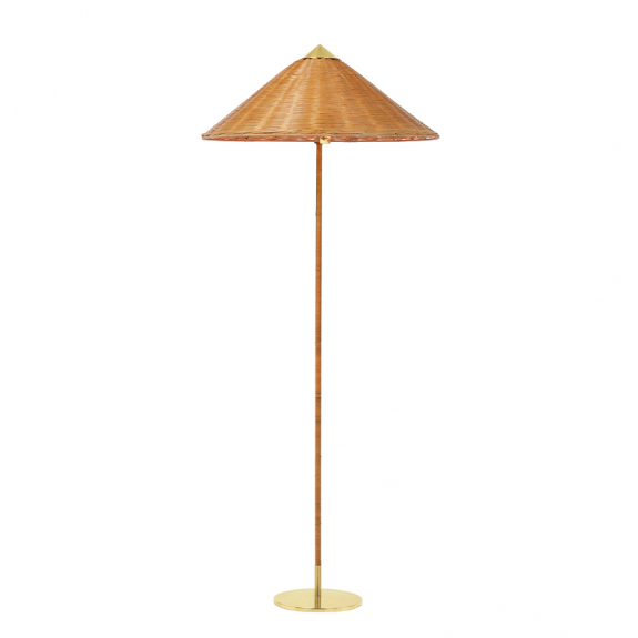 9602 Golvlampa Polished Brass/Wicker Willow i gruppen Belysning / Inomhus / Golvlampor hos Växjö Elektriska (GUB-10003866)