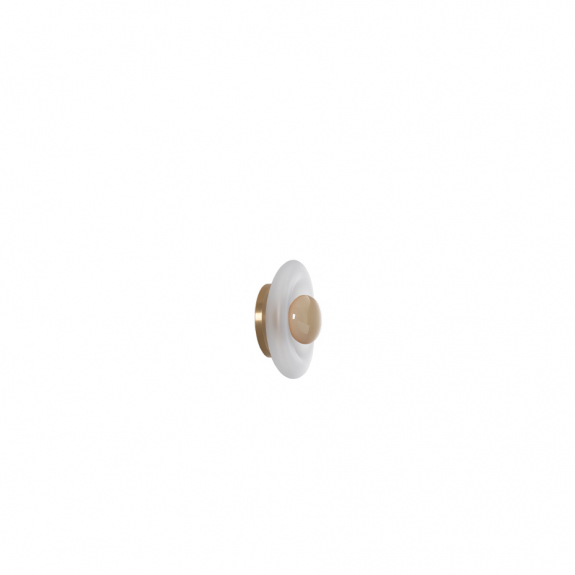 Pillow Taklampa/Vägglampa Small Brushed Brass/Clear/Light Beige i gruppen Belysning / Inomhus / Taklampor hos Växjö Elektriska (LT230-CFL-BB)