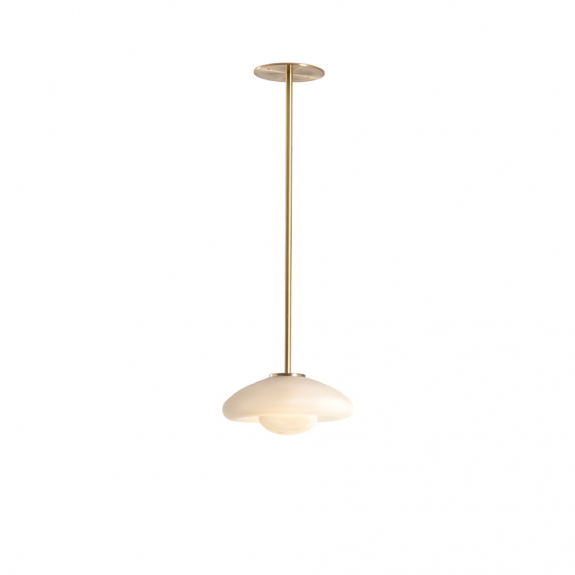 Pillow Pendel Small Brushed Brass/Clear/White i gruppen Belysning / Inomhus / Taklampor hos Växjö Elektriska (LT235-CFW-BB)