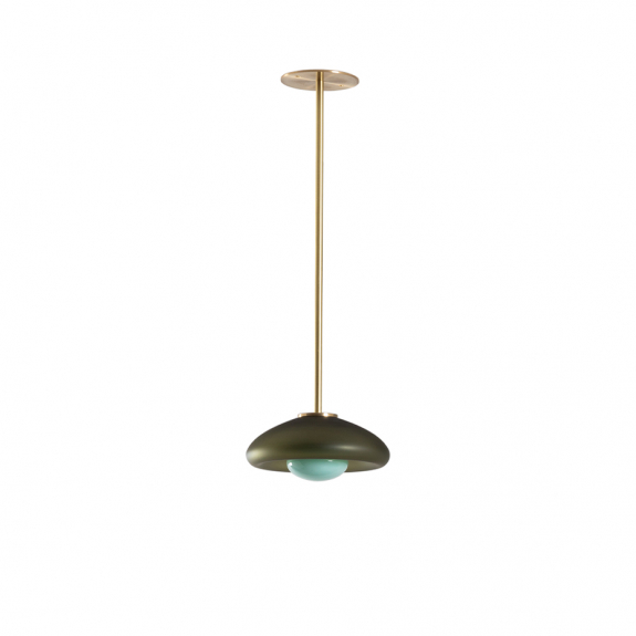 Pillow Pendel Small Brushed Brass/Smoke Gray/Celadon i gruppen Belysning / Inomhus / Taklampor hos Växjö Elektriska (LT235-SGC-BB)
