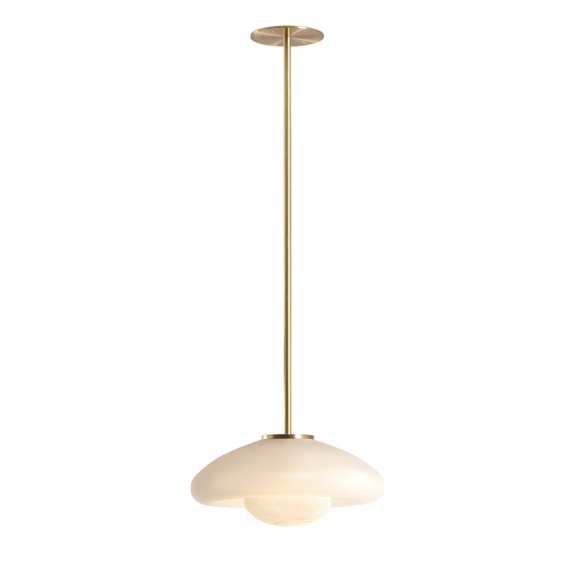 Pillow Pendel Large Brushed Brass/Clear/White i gruppen Belysning / Inomhus / Taklampor hos Växjö Elektriska (LT236-CFW-BB)