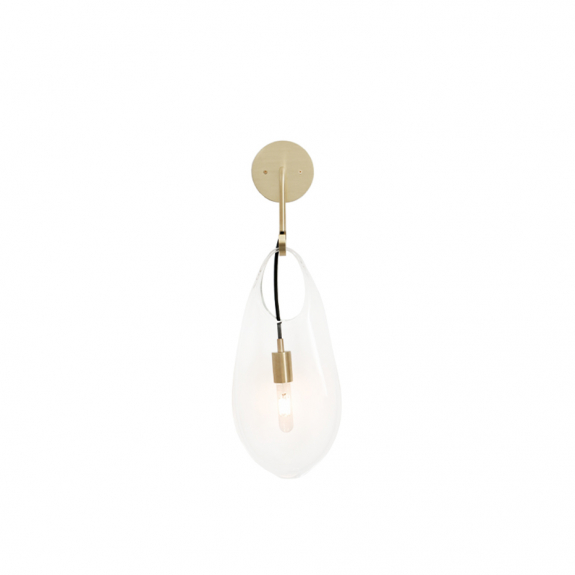 Hold 18 Vägglampa Brushed Brass/Clear i gruppen Belysning / Inomhus / Vägglampor hos Växjö Elektriska (LT261-CLR-BB)