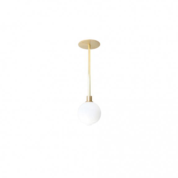 Stem 1X Pendel 110mm Sphere Brushed Brass/White Dipped i gruppen Belysning / Inomhus / Taklampor hos Växjö Elektriska (LT310-WHT-BB)