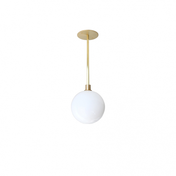 Stem 1X Pendel 180mm Sphere Brushed Brass/White Dipped i gruppen Belysning / Inomhus / Taklampor hos Växjö Elektriska (LT312-WHT-BB)