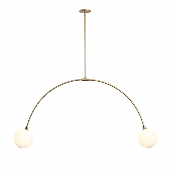 Balance 2.0 Pendel 180mm Sphere Brushed Brass/White Dipped i gruppen Belysning / Inomhus / Taklampor hos Växjö Elektriska (LT503-WHT-BB)