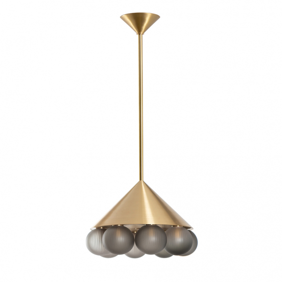 Peak 8 Ljuskrona Brushed Brass/Neutral Gray Textured i gruppen Belysning / Inomhus / Ljuskronor hos Växjö Elektriska (LT511-NGT-BB)