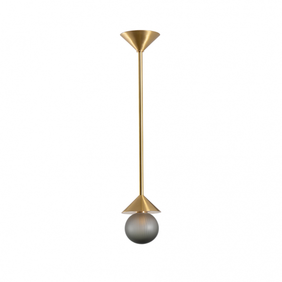 Peak Pendel 110mm Sphere Brushed Brass/Neutral Gray Textured i gruppen Belysning / Inomhus / Taklampor hos Växjö Elektriska (LT515-NGT-BB)