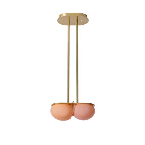 Twin 4.0 Pendel Brushed Brass/Apricot/Flamingo i gruppen Belysning / Inomhus / Taklampor hos Växjö Elektriska (LTM10-APRFLA-BB)