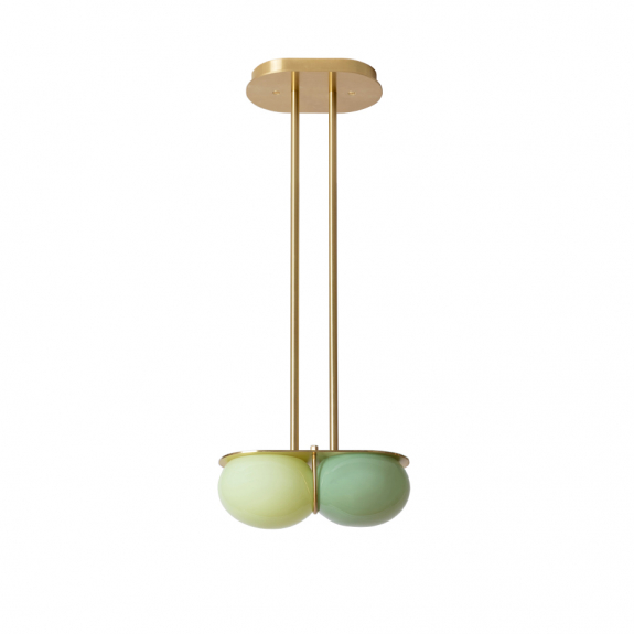Twin 4.0 Pendel Brushed Brass/Linden Tree Green/Pastel Green i gruppen Belysning / Inomhus / Taklampor hos Växjö Elektriska (LTM10-LTGPAG-BB)