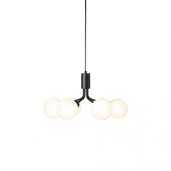 Apiales 6 Ljuskrona Satin Black/Opal White i gruppen Belysning / Inomhus / Ljuskronor hos Växjö Elektriska (NUU-2053009)