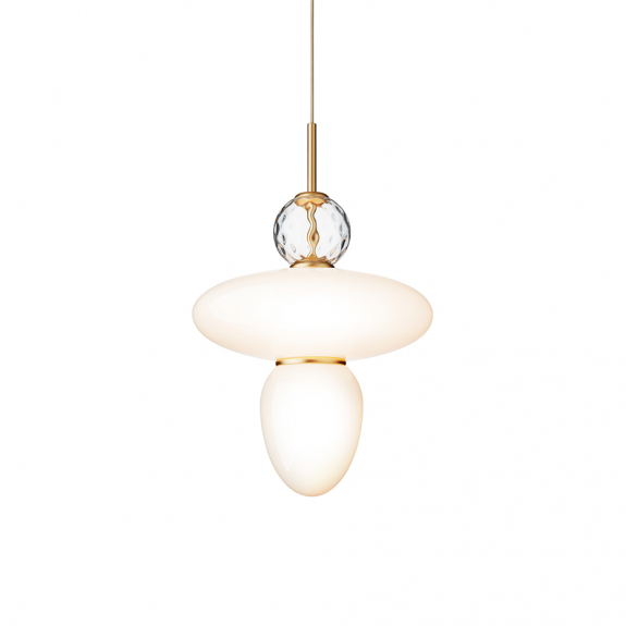 Rizzatto 43 Pendel Satin Brass/Opal White i gruppen Belysning / Inomhus / Taklampor hos Vxj Elektriska (NUU-2073002)