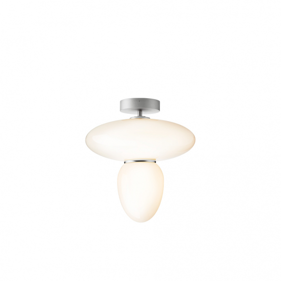 Rizzatto 42 Taklampa Satin Silver/Opal White i gruppen Belysning / Inomhus / Taklampor hos Vxj Elektriska (NUU-2079002)