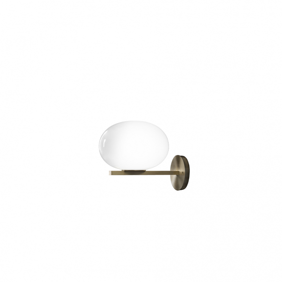 Alba 176 Vägglampa Satin Brass/Polished Opaline i gruppen Belysning / Inomhus / Vägglampor hos Växjö Elektriska (OLU-L0176-OS)