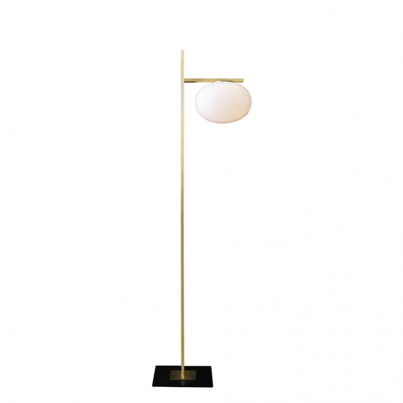 Alba 382 Golvlampa Satin Brass/Polished Opaline i gruppen Belysning / Inomhus / Golvlampor hos Växjö Elektriska (OLU-L0382-OS)