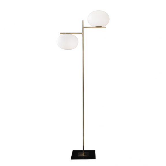 Alba 383 Golvlampa Satin Brass/Polished Opaline i gruppen Belysning / Inomhus / Golvlampor hos Växjö Elektriska (OLU-L0383-OS)