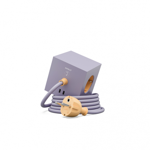 Square 1 Grenuttag Dual USB-C 30W & Magnet 1,8m Bauhaus-Archiv Edition Lavender Glow i gruppen Belysning / Tillbehör / Installationsmaterial hos Växjö Elektriska (SQ1-EUFC20-18IN1)