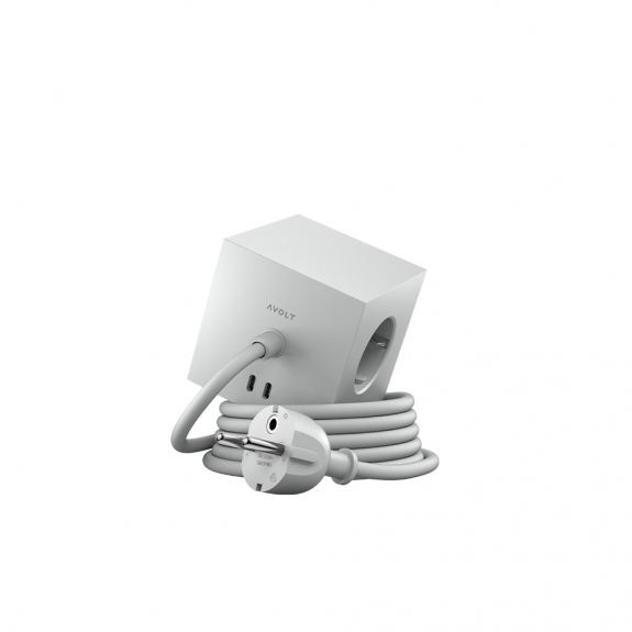 Square 1 Grenuttag Dual USB-C 30W & Magnet 3m Gotland Grey i gruppen Belysning / Tillbehör / Installationsmaterial hos Växjö Elektriska (SQ1-EUFC30-30GG)
