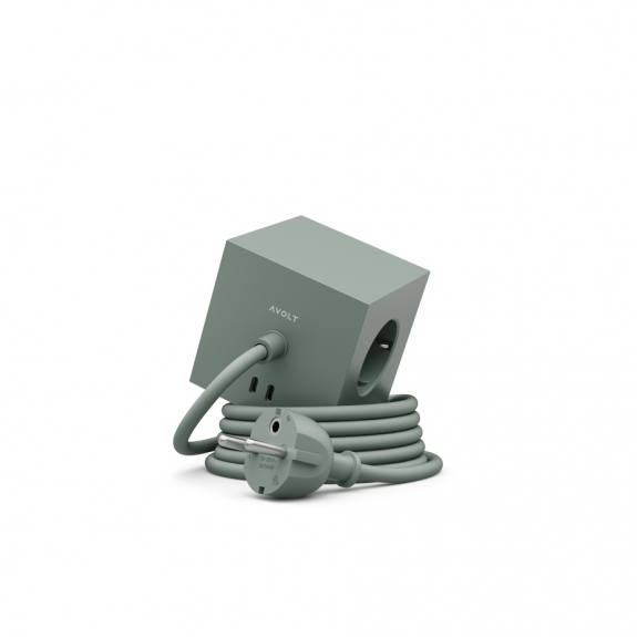 Square 1 Grenuttag Dual USB-C 30W & Magnet 3m Oak Green i gruppen Belysning / Tillbehör / Installationsmaterial hos Växjö Elektriska (SQ1-EUFC30-30OG)