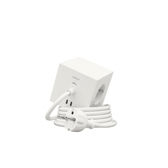 Square 1 Grenuttag Dual USB-C 30W & Magnet 1,8m Opal White x Martinelli Luce Edition i gruppen Belysning / Tillbehr / Installationsmaterial hos Vxj Elektriska (SQ1-SKFC20-18WH)