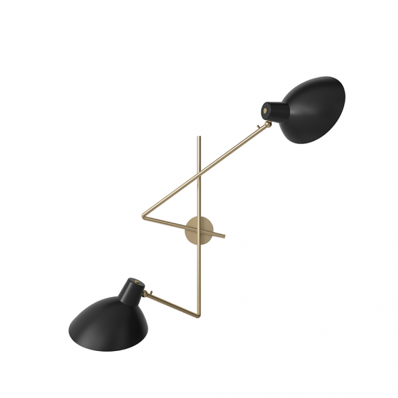 VV Cinquanta Twin Vgglampa Brass/Black i gruppen Belysning / Inomhus / Vgglampor hos Vxj Elektriska (T02-W21-11BB)