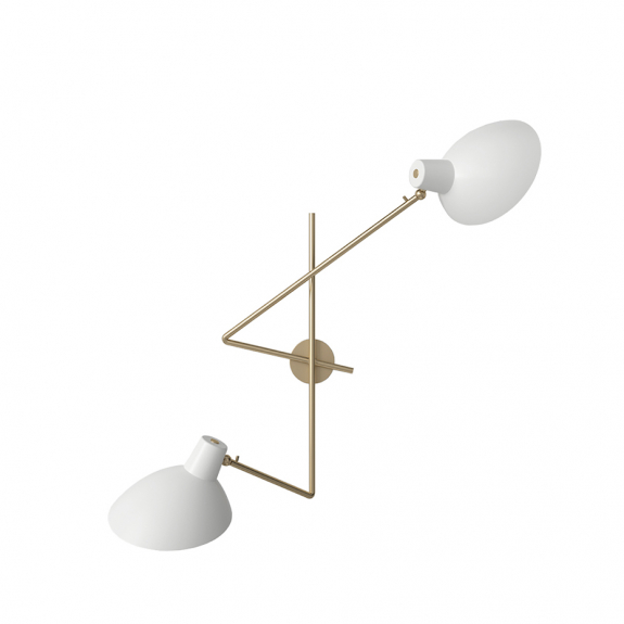 VV Cinquanta Twin Vgglampa Brass/White i gruppen Belysning / Inomhus / Vgglampor hos Vxj Elektriska (T02-W21-11WW)