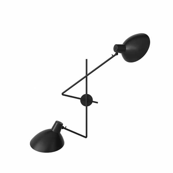 VV Cinquanta Twin Vgglampa Black/Black i gruppen Belysning / Inomhus / Vgglampor hos Vxj Elektriska (T02-W21-1BBB)