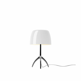 Lumiere Bordslampa Small Black Chrome/White Med Dimmer