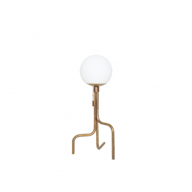 Strapatz Bordslampa Rå mässing/Opalglas