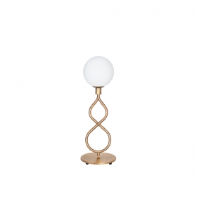 Eld Klot Bordslampa Rå Mässing/Opalglas