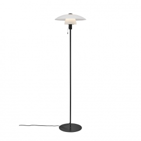Verona Golvlampa Svart/Opalglas