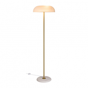 Glossy Golvlampa Vit Marmor/Opalglas/Mässing