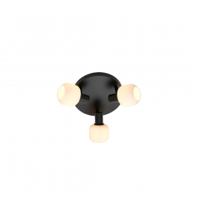 Milford Mini 3-Rondel Spotlight Svart/Opalglas