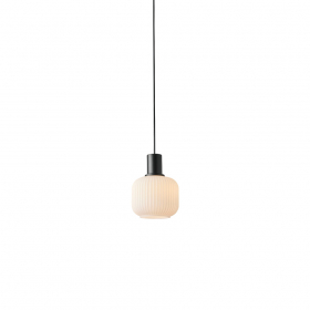 Milford Mini Pendel Svart/Opalglas