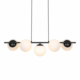 Lilly 5 Pendel Svart/Opalglas