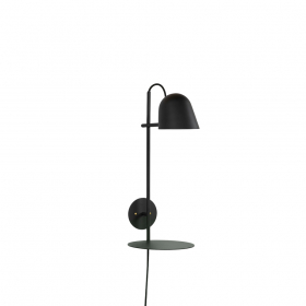 Streck Bleck Vägglampa Platta Med Kabel Svart