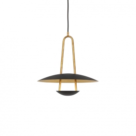 Satellit Pendel Ø400 Mattsvart/Rå Mässing