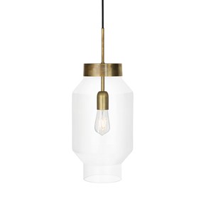 Fenomen Pendel Stor Rå Mässing/Klarglas